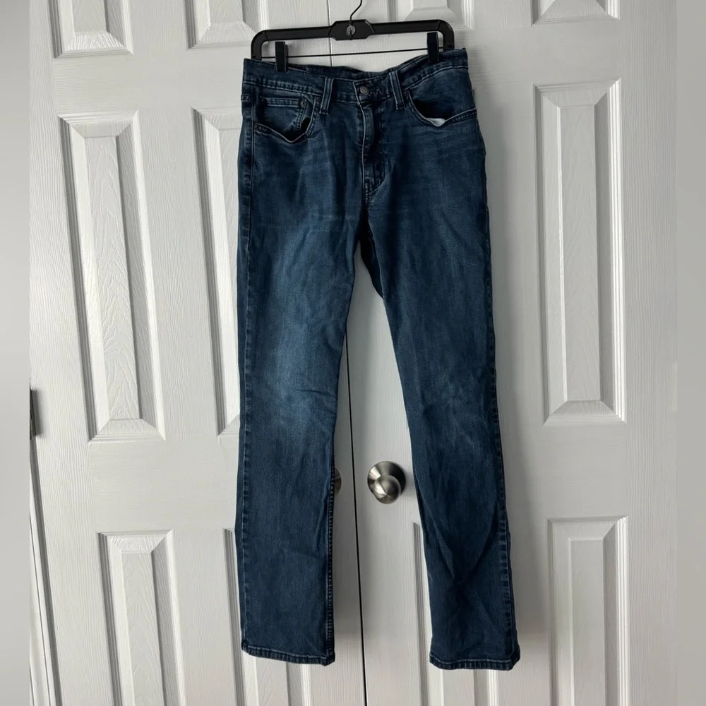 Levi's 514 Straight Fit Dark Wash Blue Denim Jeans 32 x 34 Classic Style